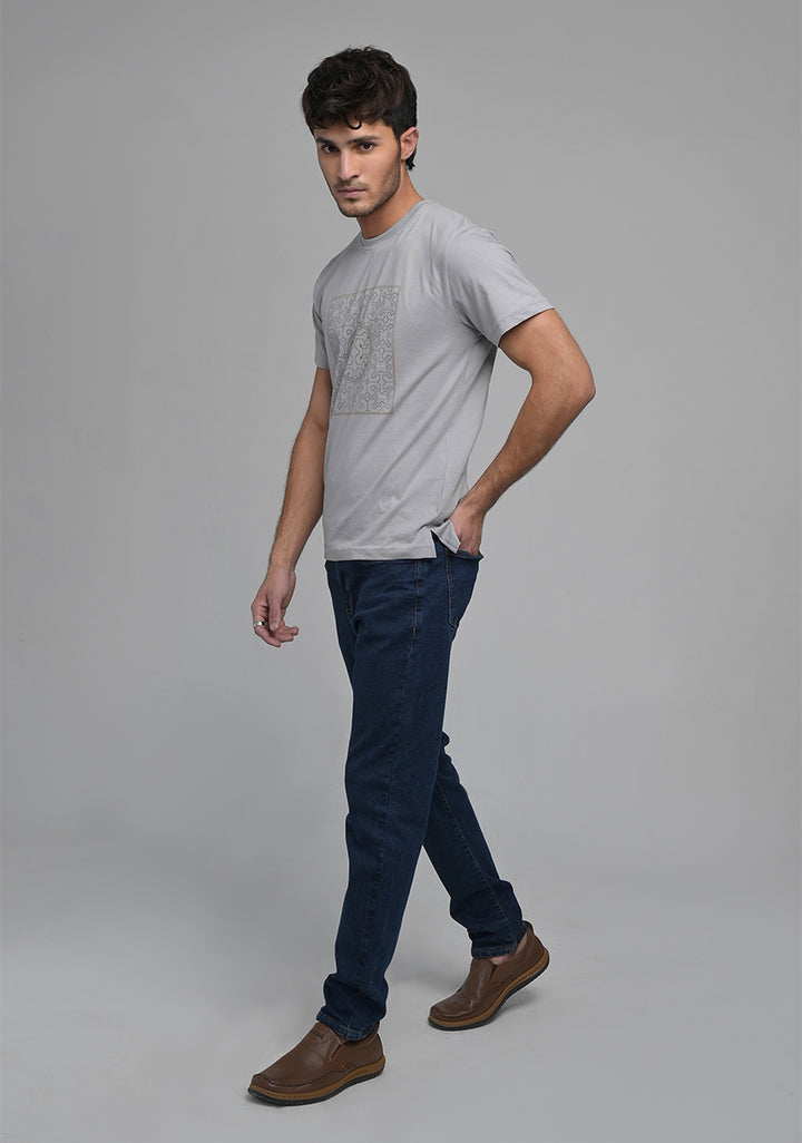 Jersey Round Neck Iron Grey T-Shirt