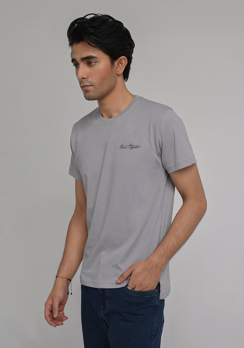 Jersey Round Neck Iron Grey T-Shirt
