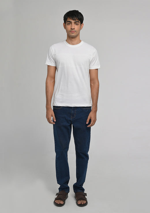 Men's Off White Jersey Round Neck T-Shirt
