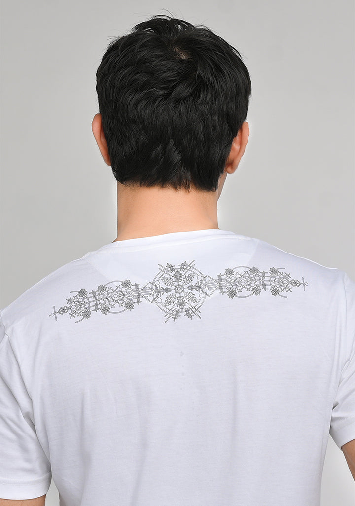 Jersey Round Neck White T-Shirt