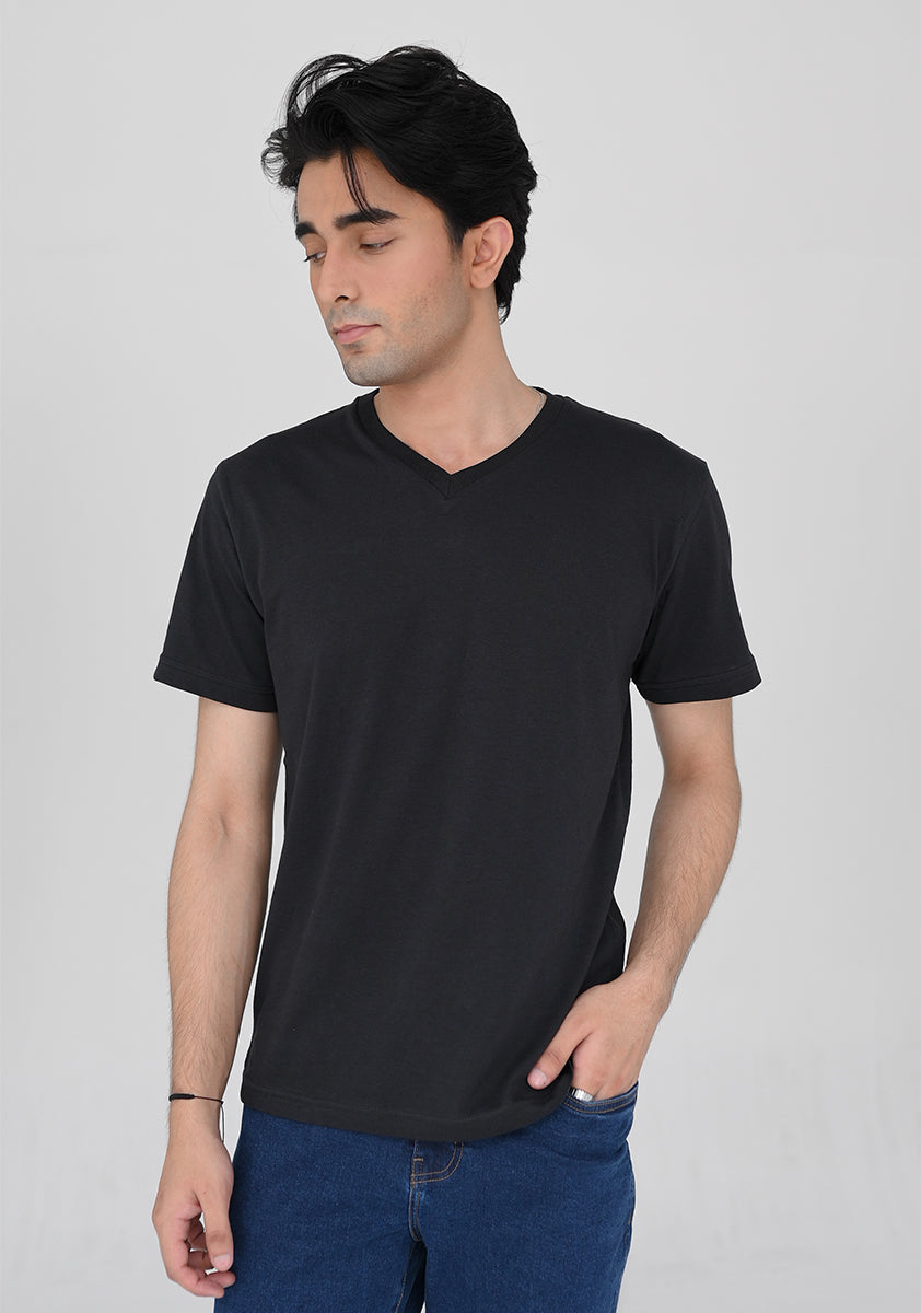 V Neck Black T-Shirt