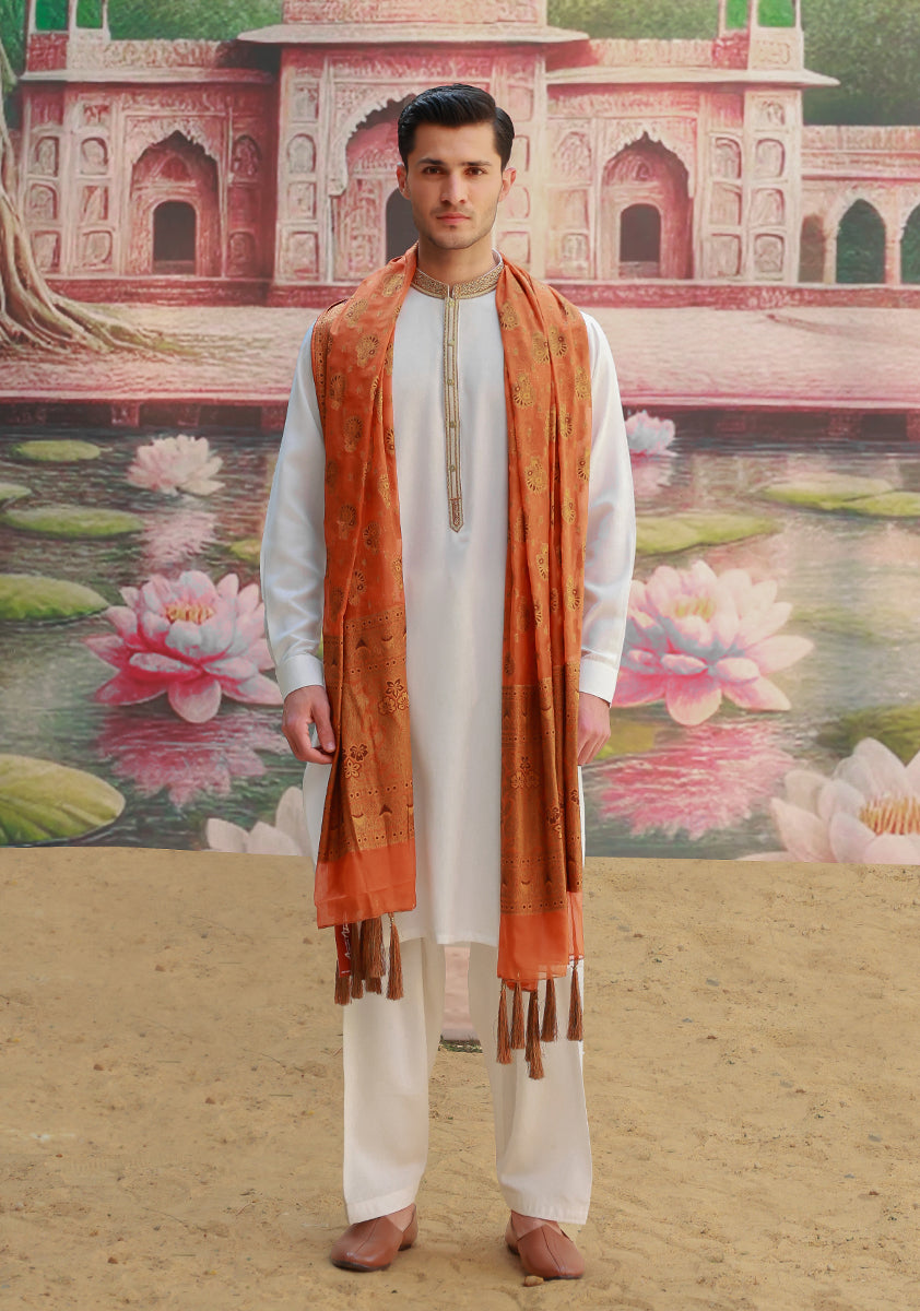 Basic Masoori Gold Flame Stole