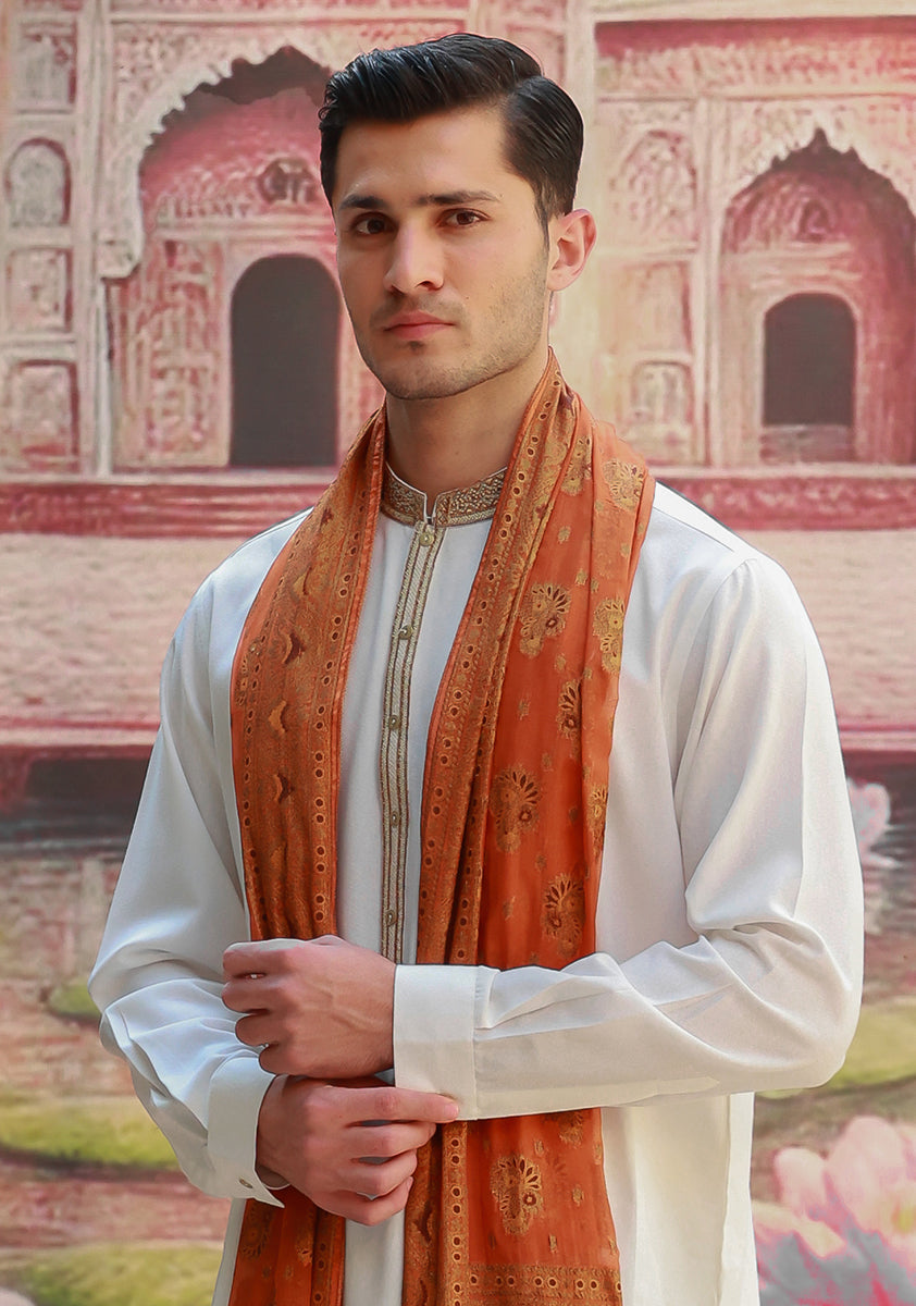 Basic Masoori Gold Flame Stole