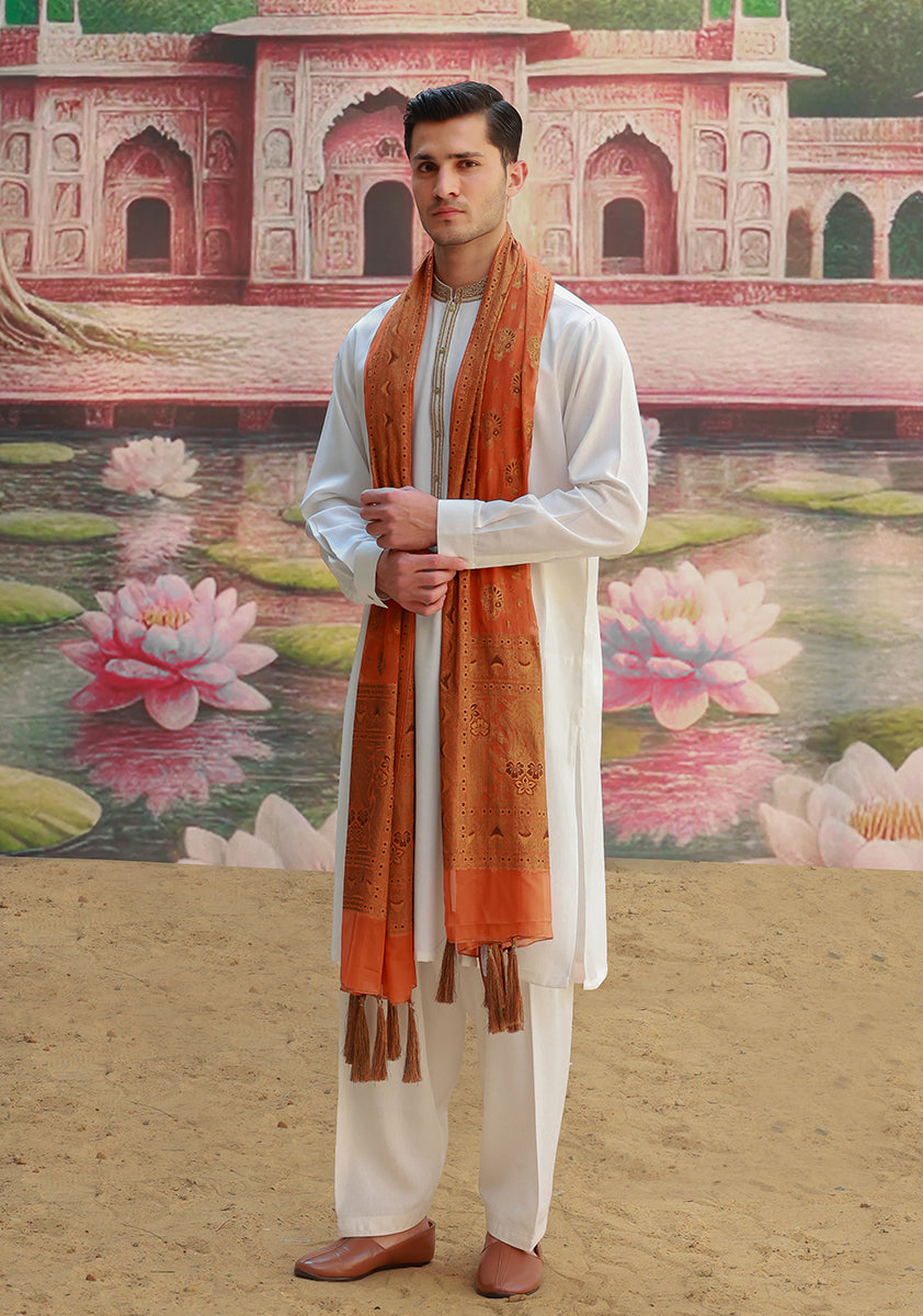 Basic Masoori Gold Flame Stole