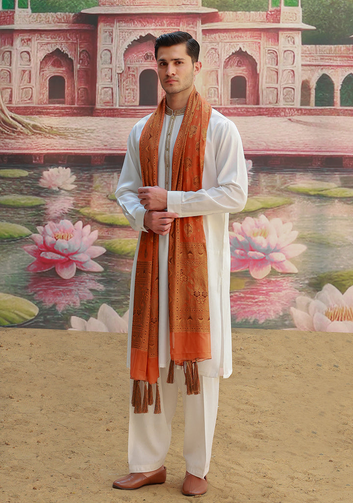 Basic Masoori Gold Flame Stole