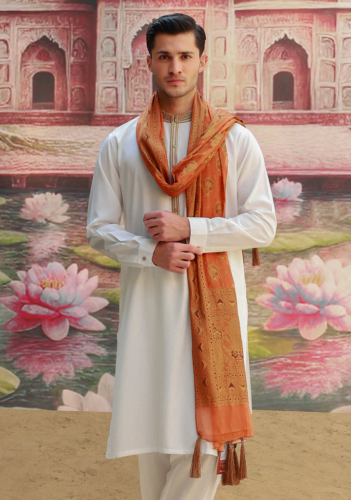 Basic Masoori Gold Flame Stole