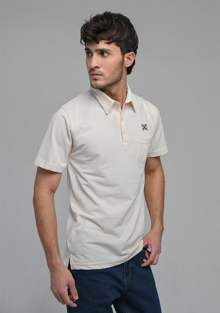 Piquet Vanilla Ice Self Collar Polo T-Shirt