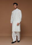 Basic Poly Viscose Bright White Slim Fit Plain Suit