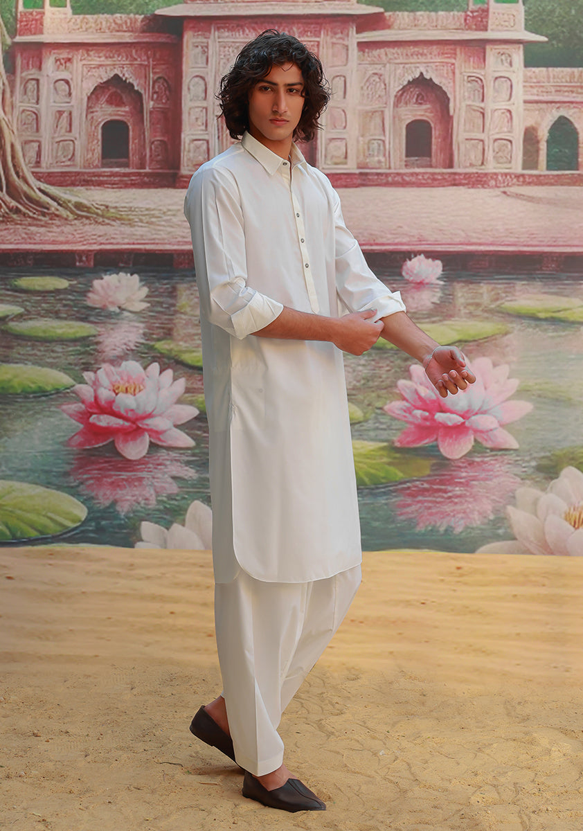 PV Cloud Dancer Slim Fit Plain Kameez Shalwar