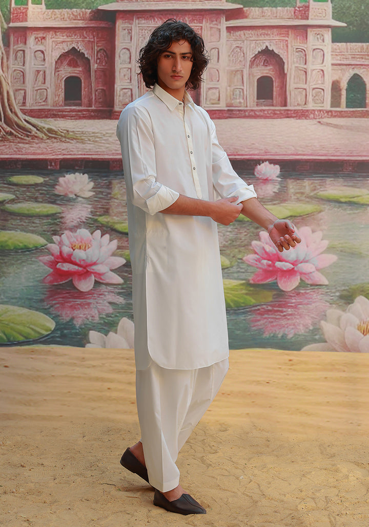 PV Cloud Dancer Slim Fit Plain Kameez Shalwar