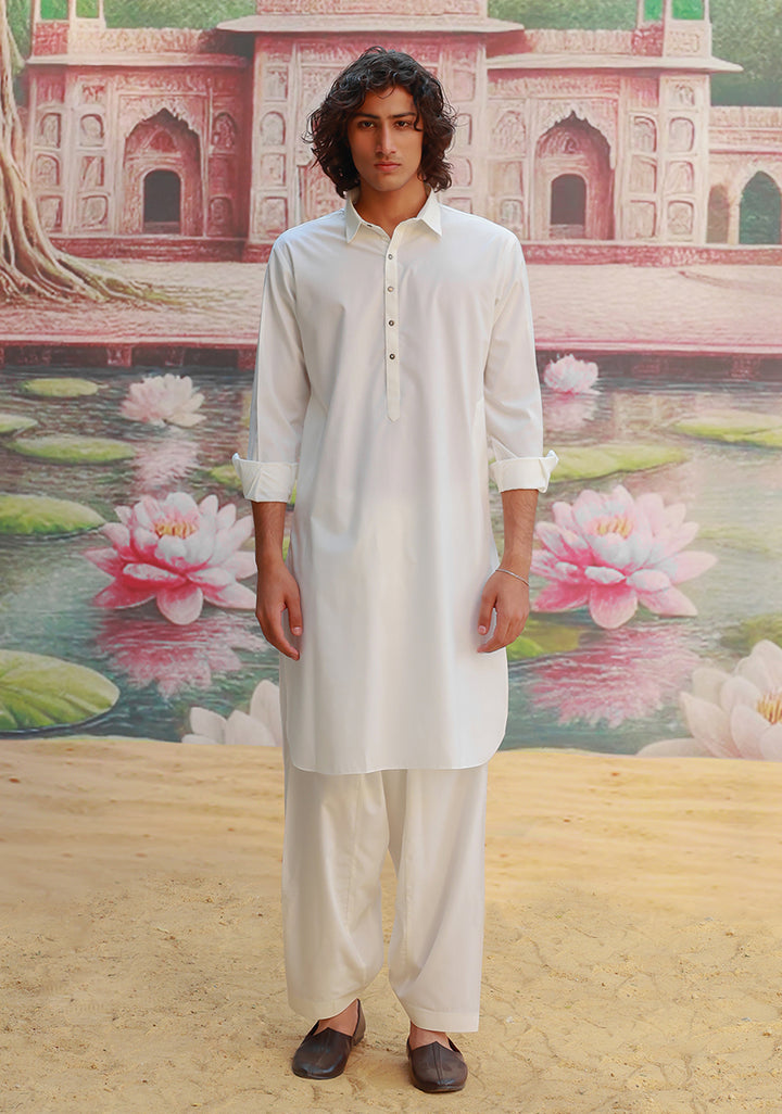PV Cloud Dancer Slim Fit Plain Kameez Shalwar
