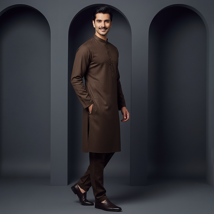 Basic Poly Viscose Coffee Bean Slightly Defected Classic Fit Suit