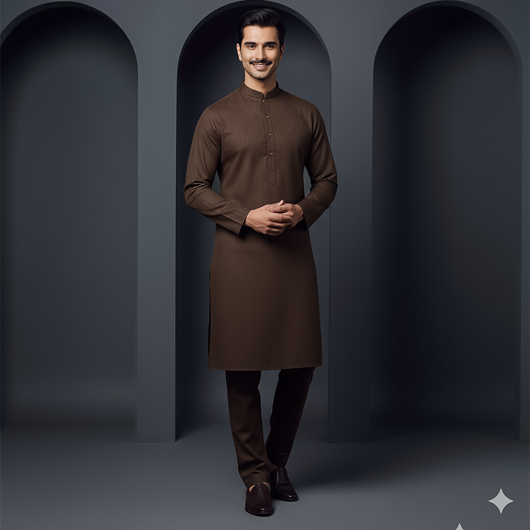 Basic Poly Viscose Coffee Bean Slightly Defected Classic Fit Suit