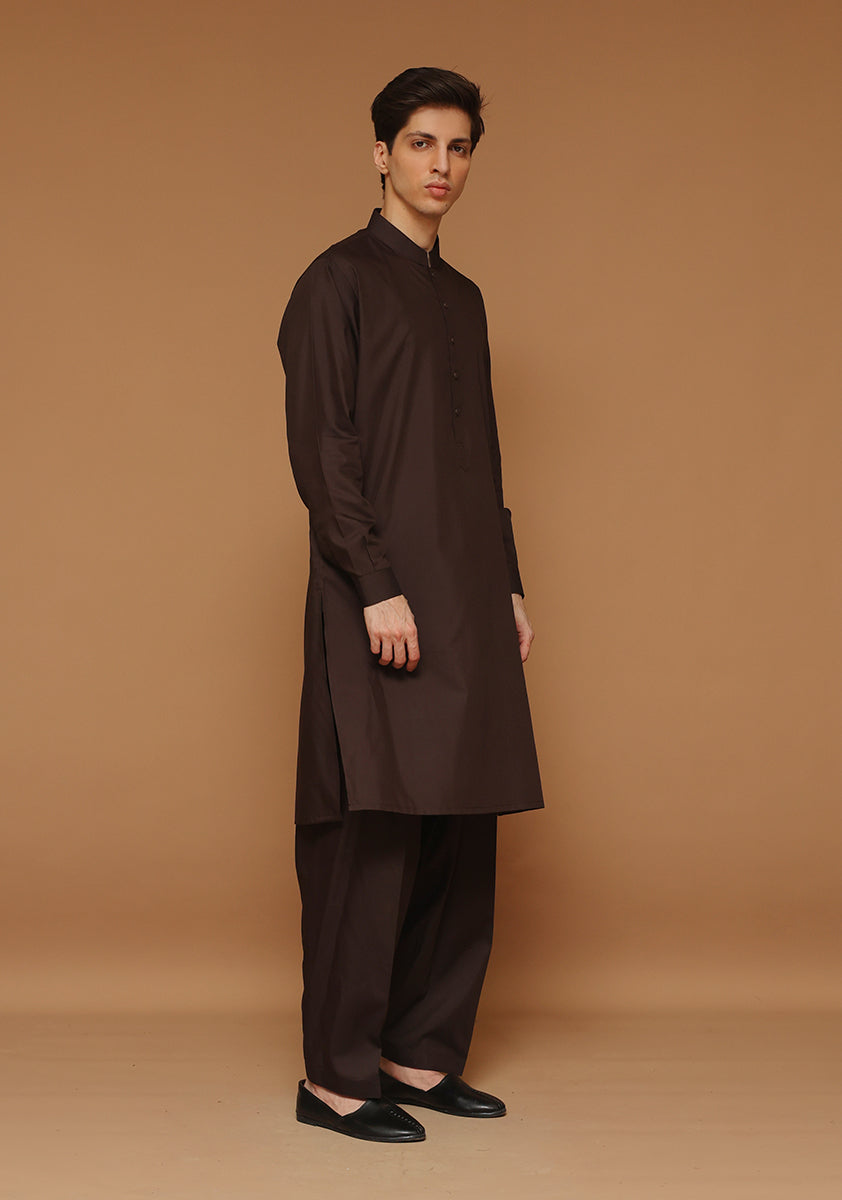 Basic Poly Viscose Coffee Been Classic Fit Suit