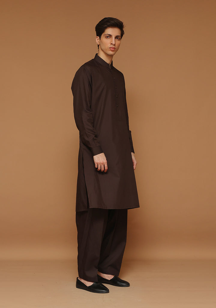 Basic Poly Viscose Coffee Been Classic Fit Suit