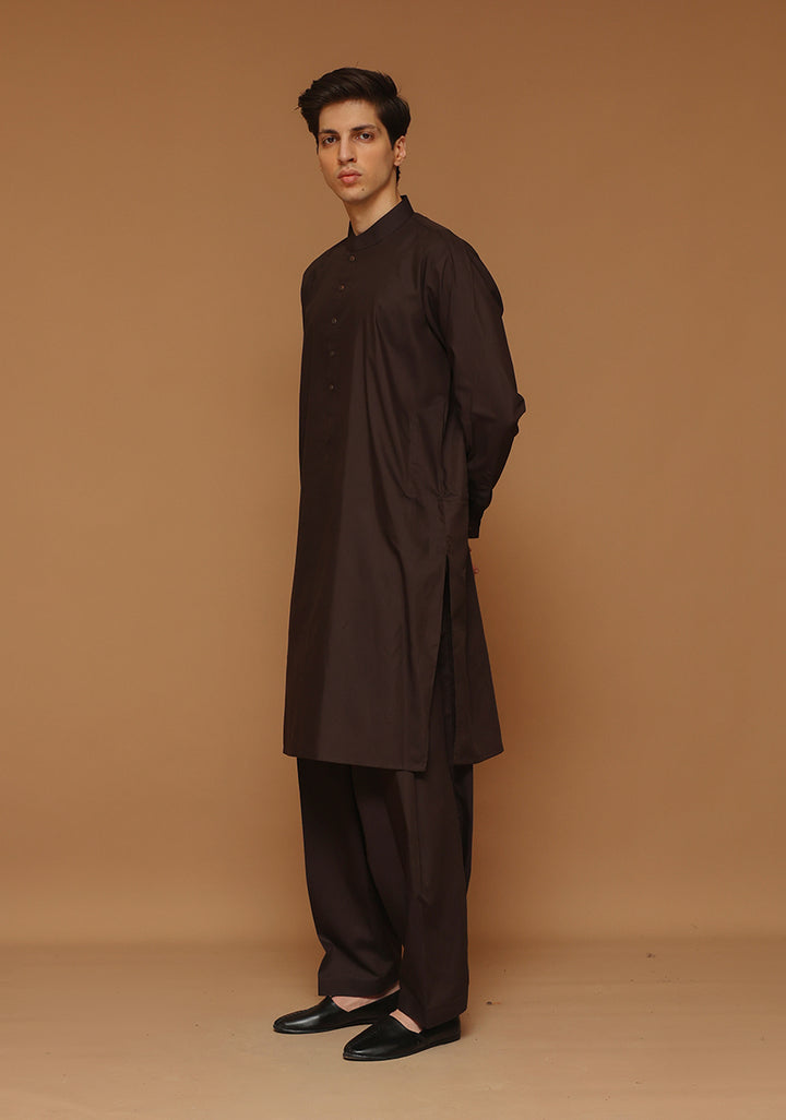 Basic Poly Viscose Coffee Been Classic Fit Suit