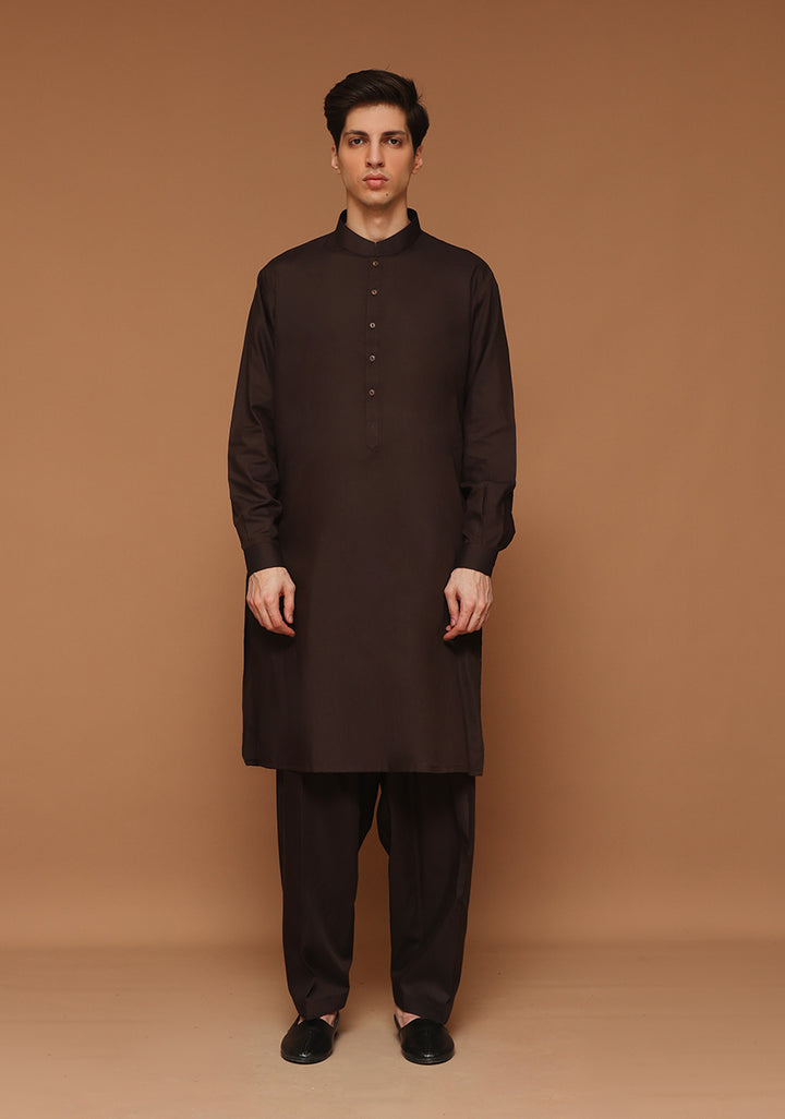 Basic Poly Viscose Coffee Been Classic Fit Suit