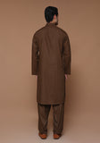 Basic Poly Viscose Coffee Liqueur Slim Fit Suit