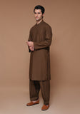 Basic Poly Viscose Coffee Liqueur Slim Fit Suit