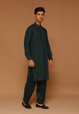 Basic  Poly Viscose Green Gables Classic Fit Embroidered Suit