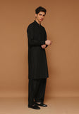 Basic Poly Viscose Jet Black Slim Fit Suit