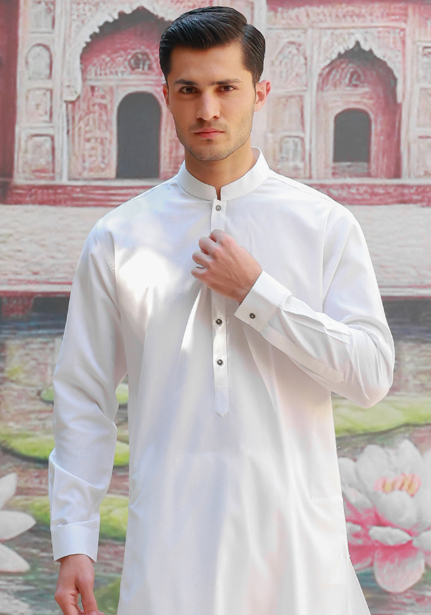 PV Maluki Cloud Dancer Slim Fit Plain Kameez Shalwar