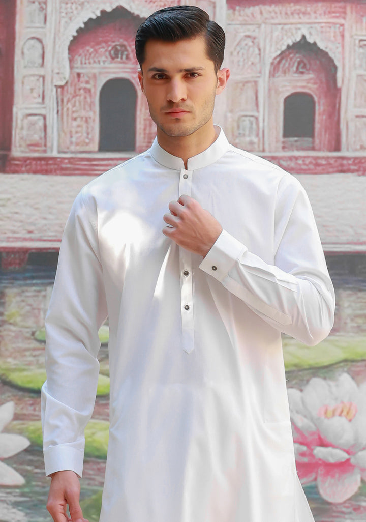 PV Maluki Cloud Dancer Slim Fit Plain Kameez Shalwar