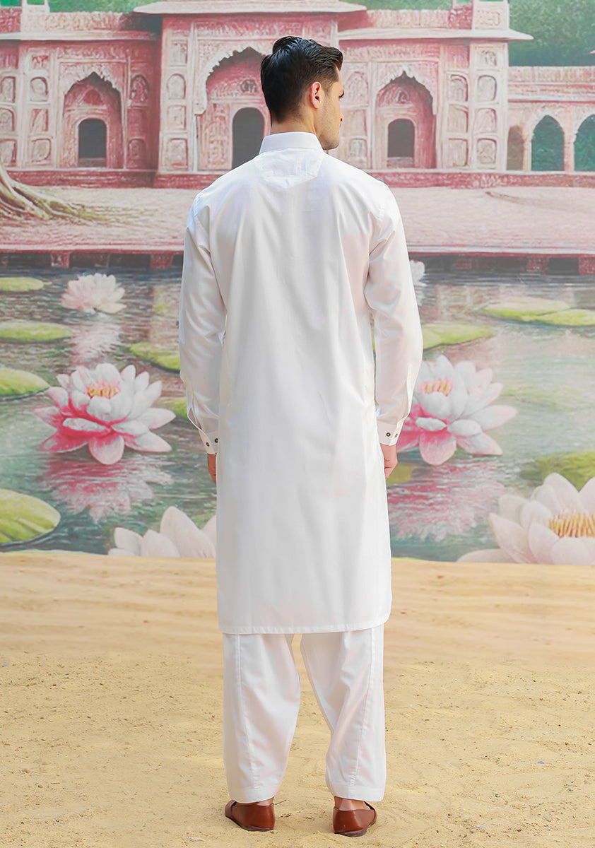 Poly Viscose Maluki Cloud Dancer Slim Fit Suit