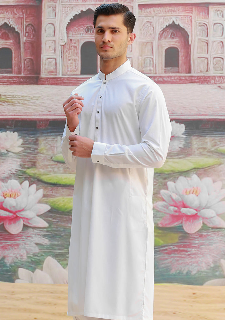 Poly Viscose Maluki Cloud Dancer Slim Fit Suit