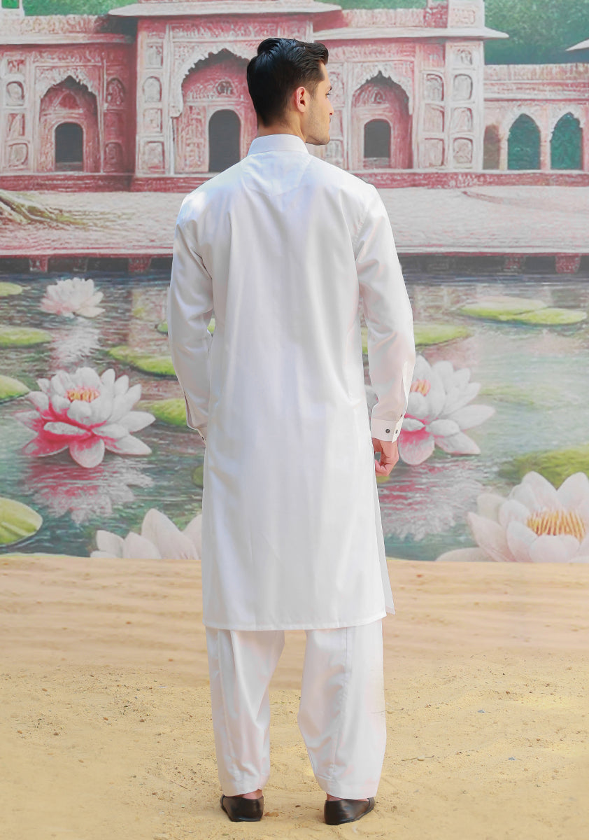 PV Maluki Cloud Dancer Slim Fit Plain Kameez Shalwar