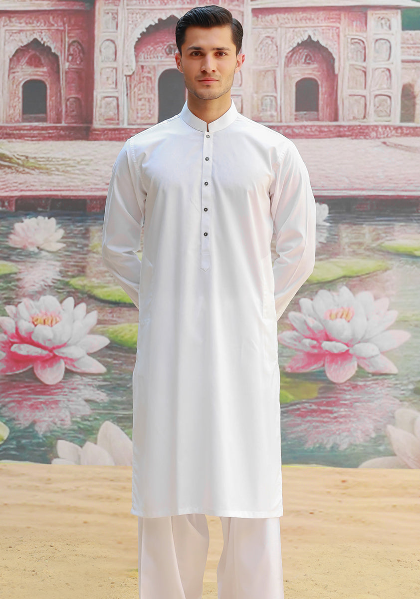 Poly Viscose Maluki Cloud Dancer Slim Fit Suit