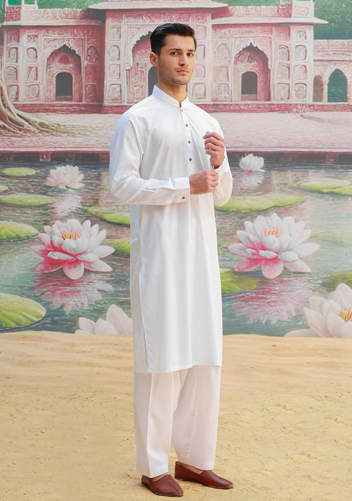 Poly Viscose Maluki Cloud Dancer Slim Fit Suit