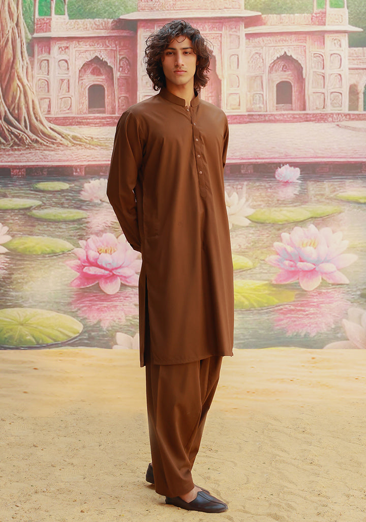PV Maluki Desert Palm Classic Fit Plain  Kameez Shalwar