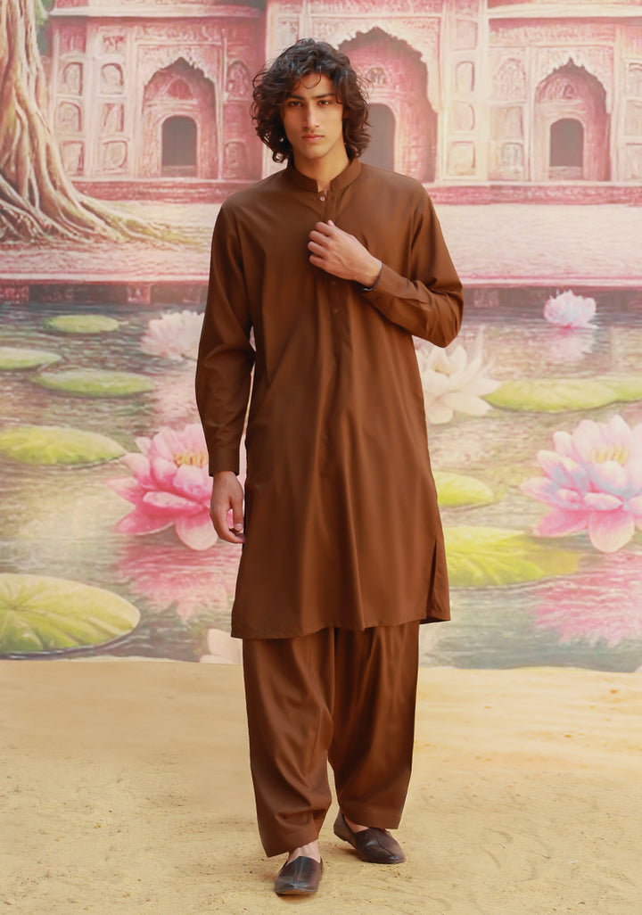 PV Maluki Desert Palm Classic Fit Plain  Kameez Shalwar