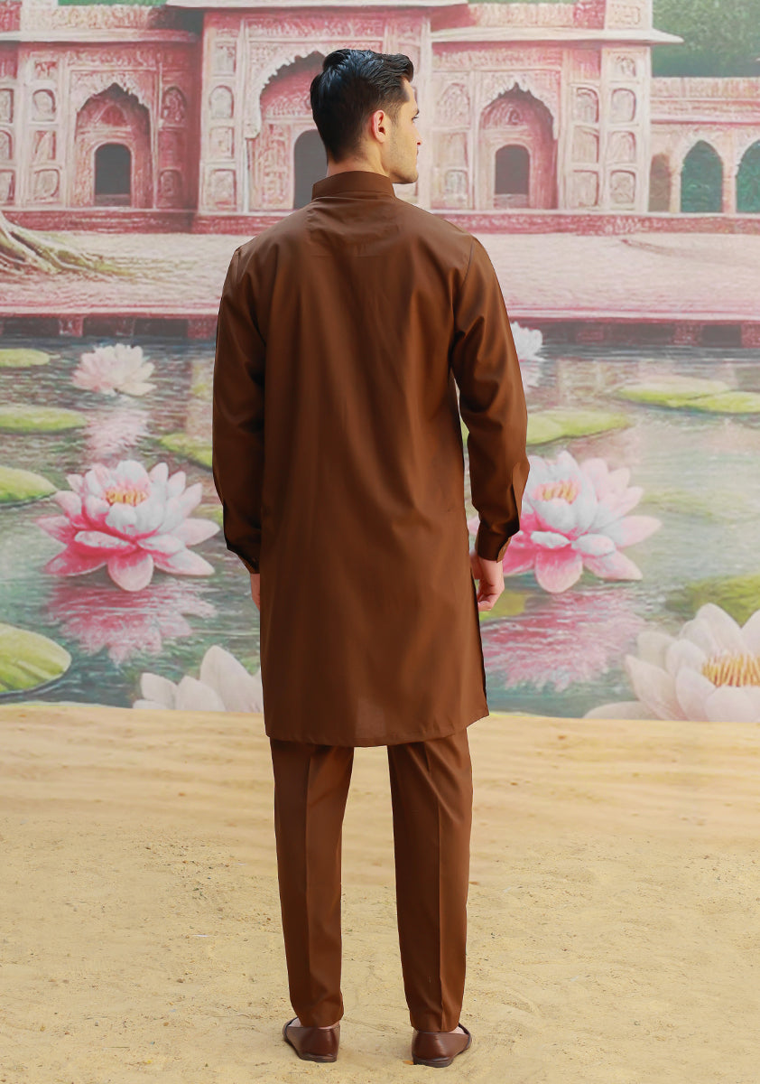 Poly Viscose Maluki Desert Palm Slim Fit Suit
