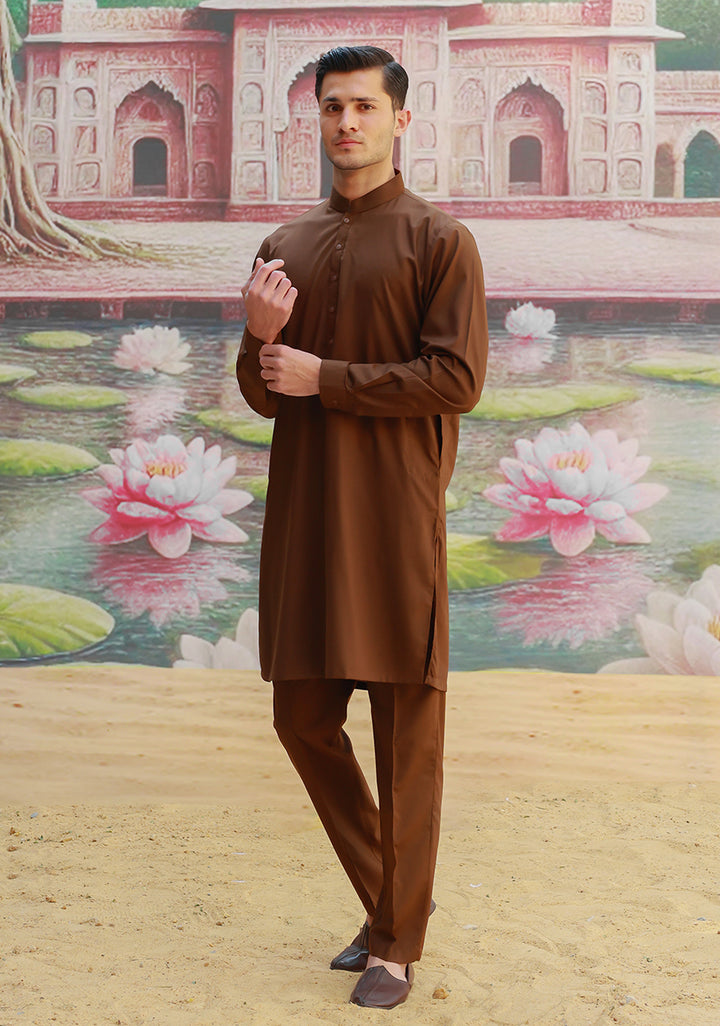 Poly Viscose Maluki Desert Palm Slim Fit Suit
