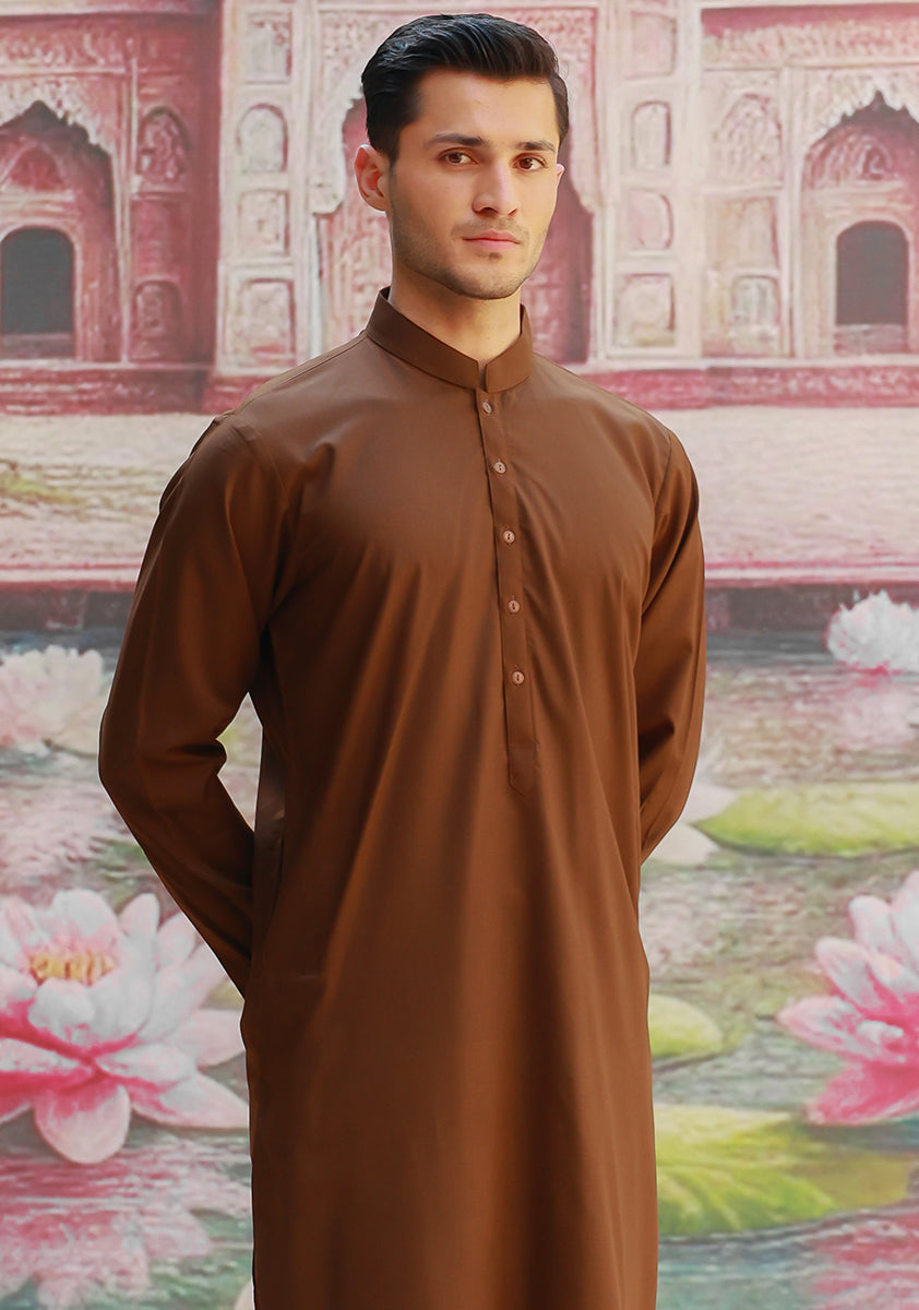 Poly Viscose Maluki Desert Palm Slim Fit Suit