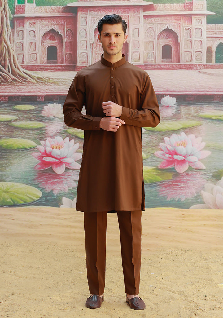 Poly Viscose Maluki Desert Palm Slim Fit Suit