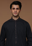 Basic Poly Viscose Maluki Ebony Classic Fit Embroidered Suit