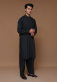 Basic Poly Viscose Maluki Ebony Classic Fit Embroidered Suit