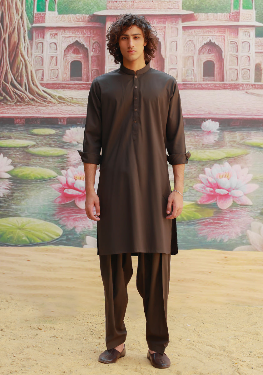 Poly Viscose Maluki Forest Night  Slim Fit Suit