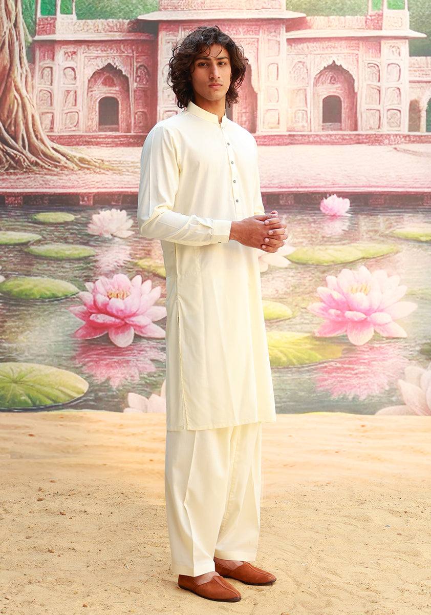 Poly Viscose Maluki Vanilla Ice Slim Fit Suit