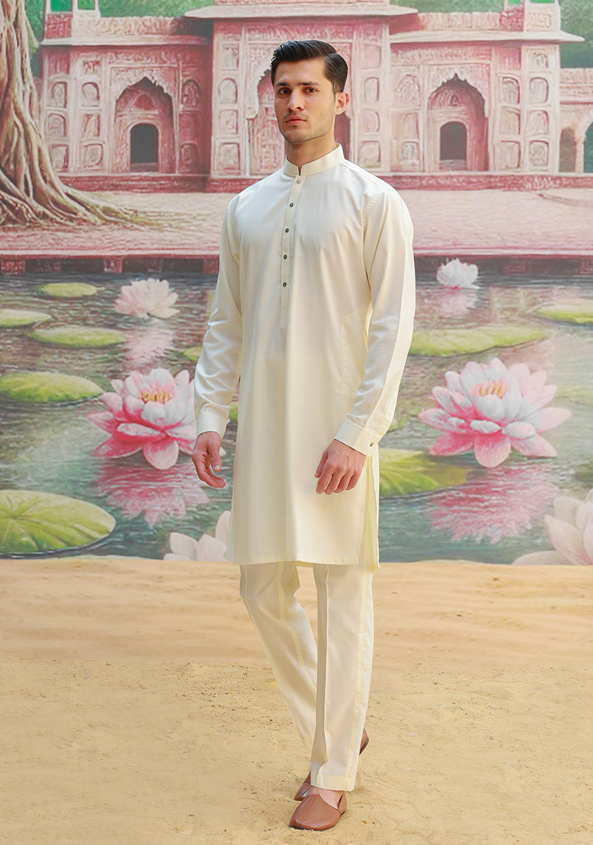 Poly Viscose Maluki Vanilla Ice  Slim Fit Suit