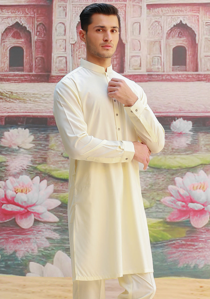 Poly Viscose Maluki Vanilla Ice  Slim Fit Suit