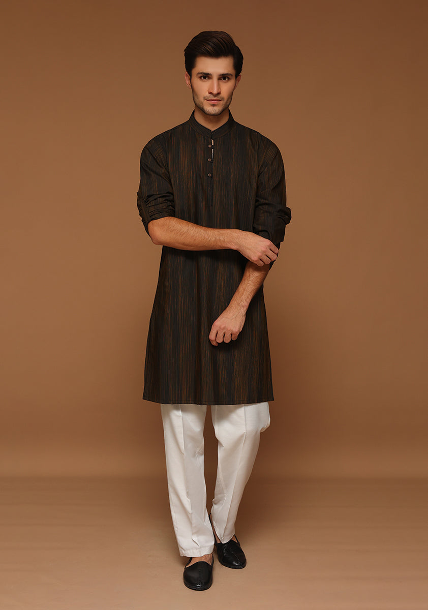 Basic Poly Viscose Moonless Night Slim Fit Kurta