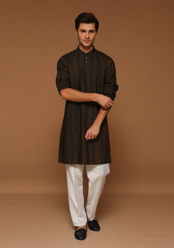 Basic Poly Viscose Moonless Night Slim Fit Kurta