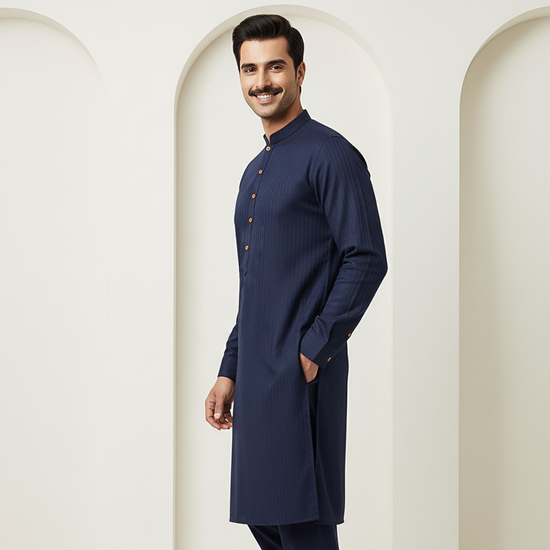 Basic Poly Viscose Outer Space Slightly Defected Slim Fit Suit