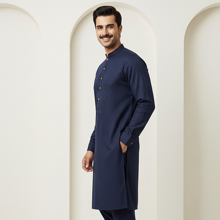 Basic Poly Viscose Outer Space Slightly Defected Slim Fit Suit