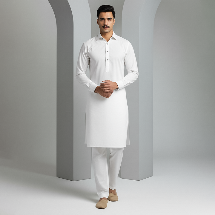 Basic Poly Viscose White Slightly Defected Modern Fit Suit
