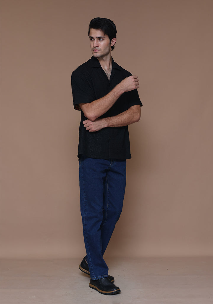 Schiffli Cotton Tap Shoe Cuban Shirt